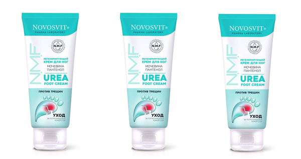 Novosvit Крем для ног Регенерирующий, мочевина и пантенол, 75 мл, 3 шт ...