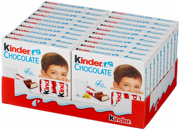 Шоколад молочный Kinder Chocolate, 20 шт по 50 г - купить с доставкой ...