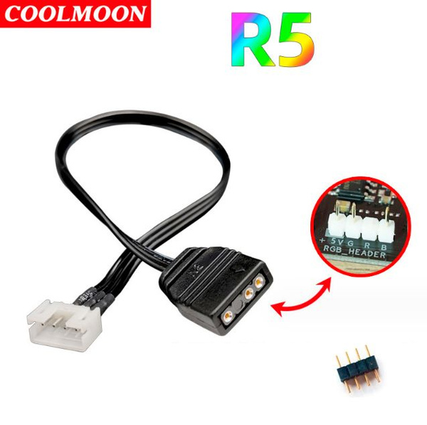 Переходник R5 с 4pin на 5v3pin A-RGB coolmoon - купить с доставкой по ...