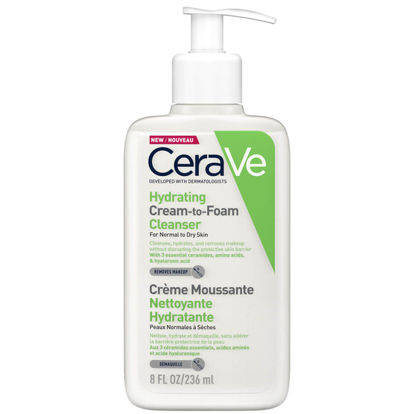 CeraVe Hydrating Крем для лица-to-Foam Cleanser Amino Acids Normal to ...