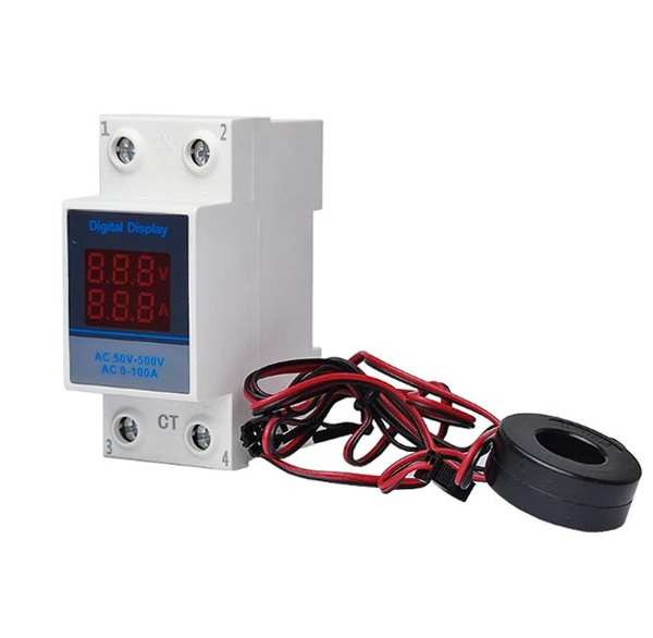 Цифровой вольтметр, амперметр / Многофункциональный измеритель на DIN ...