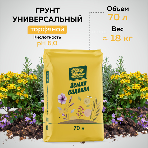 Земля для рассады. Удобрение для сада и огорода, 70л. - купить по ...