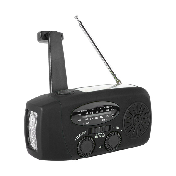 Аварийное радио с рукояткой, солнечное метеорологическое радио AM / FM ...