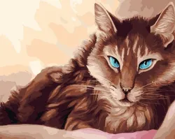 Картина по номерам "Голубоглазый кот" - это набор для создания готового произведения искусства. На холст нанесён  ...