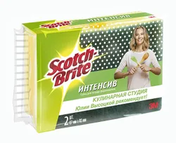 Губка Scotch-Brite Интенсив, формованная, для посуды, 67 мм х 93 мм, 2   ...