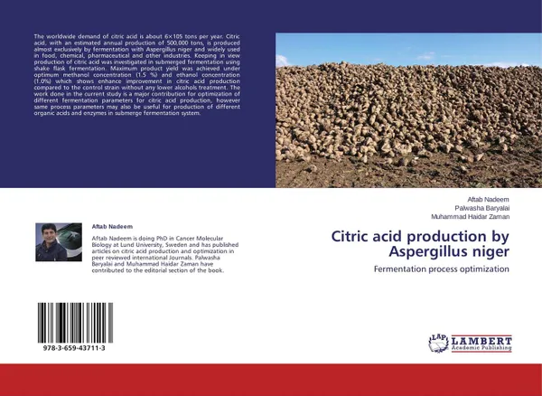 Обложка книги Citric acid production by Aspergillus niger, Aftab Nadeem,Palwasha Baryalai and Muhammad Haidar Zaman