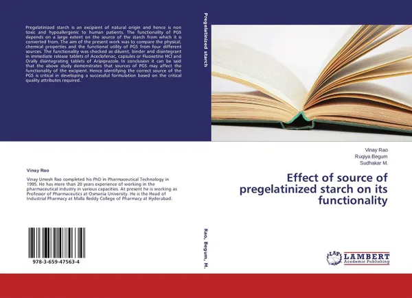 Обложка книги Effect of source of pregelatinized starch on its functionality, Vinay Rao,Ruqiya Begum and Sudhakar M.