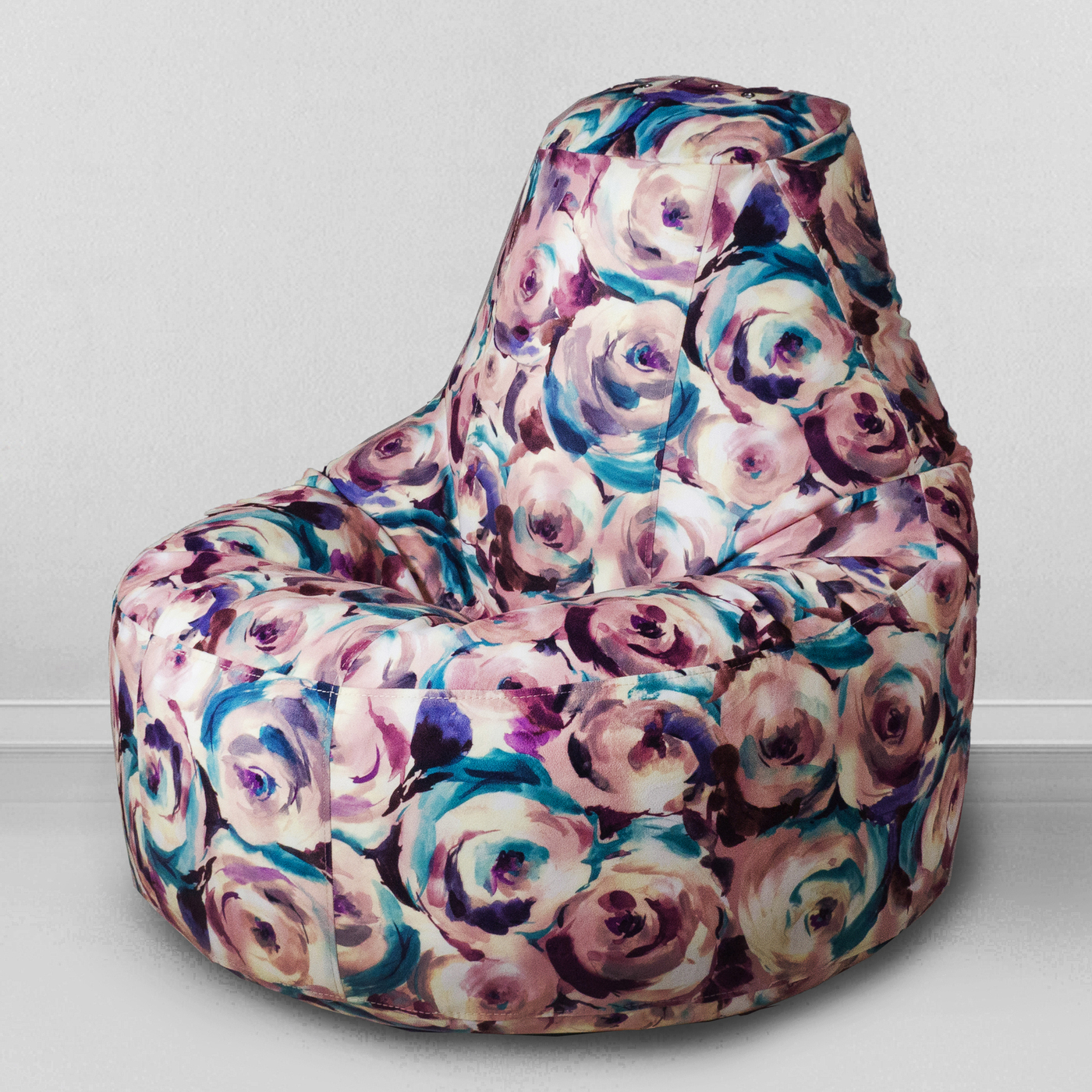 фото Кресло-мешок "люкс" MyPuff Роузи, мебельная ткань, бирюза