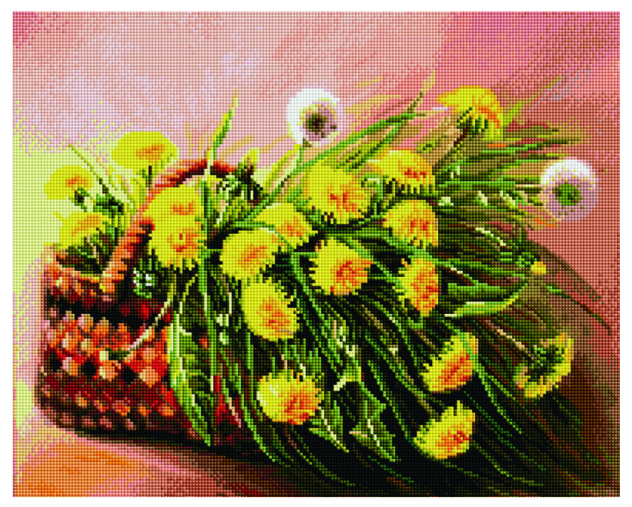 фото Алмазная мозаика Paintboy APK 22063 Одуванчики в корзинке 40х50 см