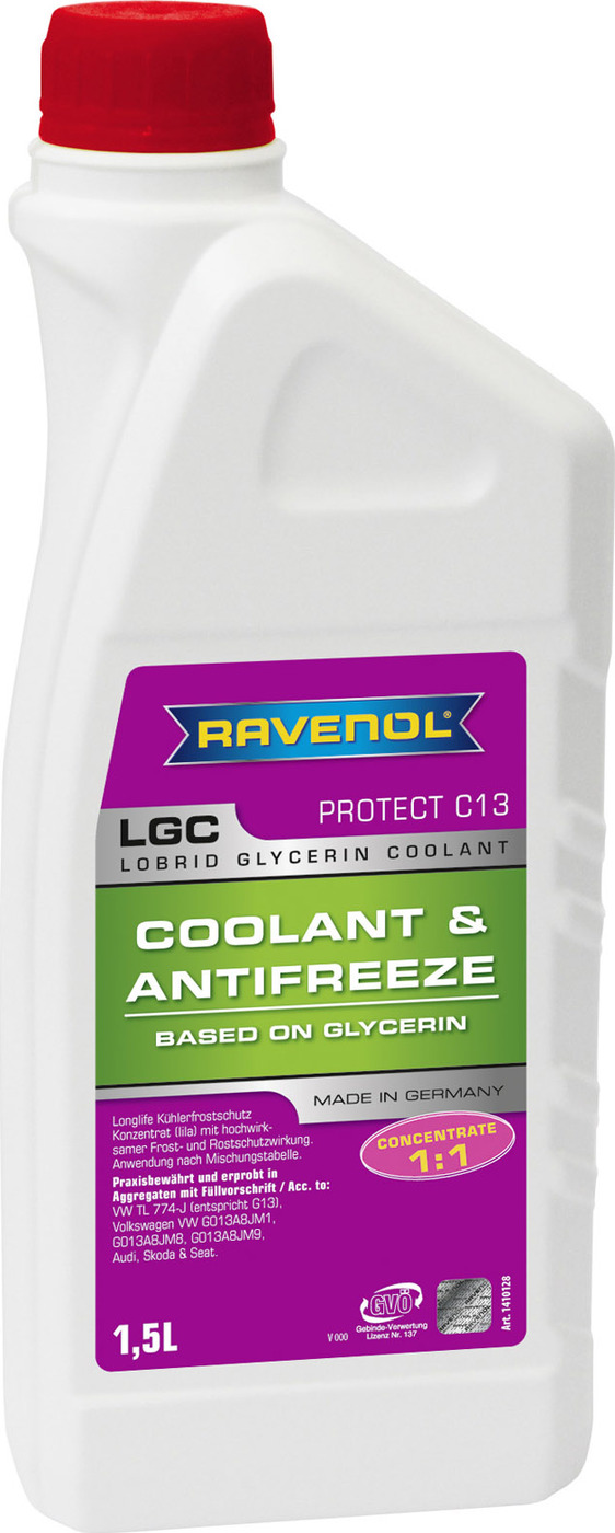 фото Антифриз концентрат лила RAVENOL LGC Lobrid Glycerin Coolant Concentrate (1,5л)