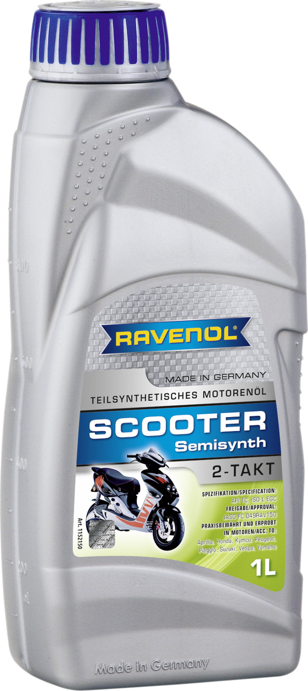 фото Моторное масло для 2-Такт скутеров RAVENOL Scooter 2-Takt Teilsynt (1л)