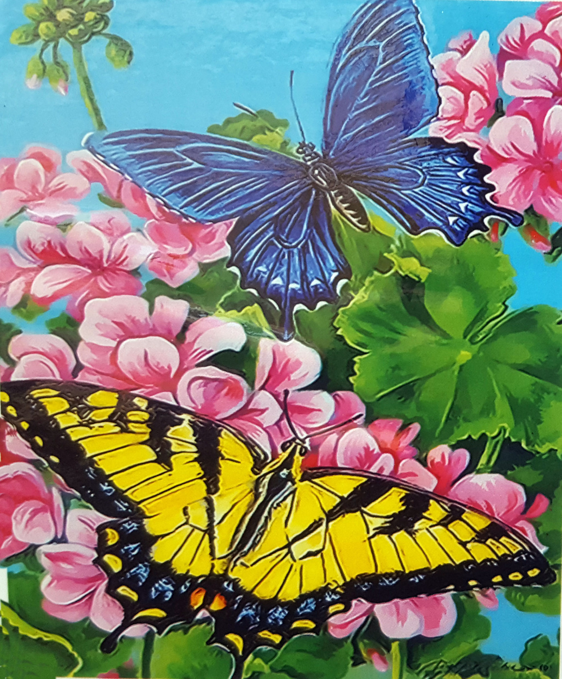 Картина бабочка на цветке