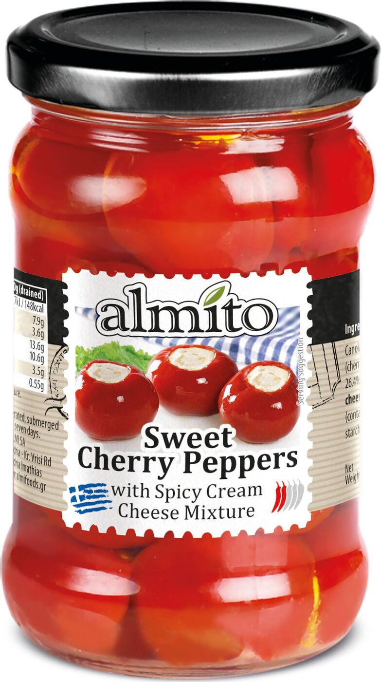 Овощные консервы Almito Сладкий перец черри фаршированный сырным кремом ...