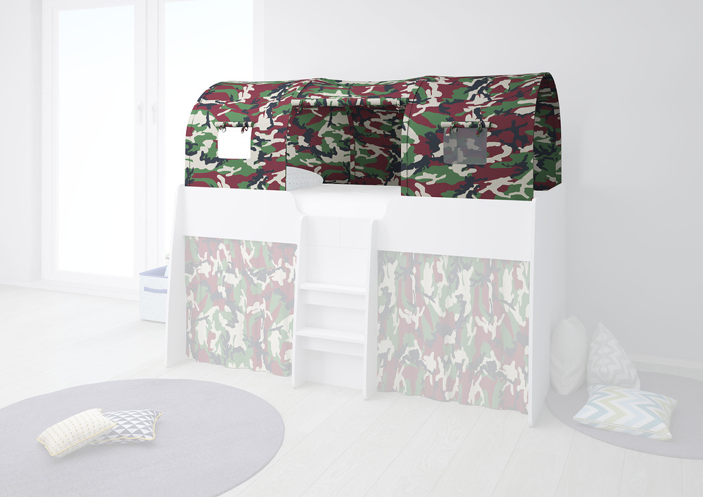 Игровой тент для кровати-чердака Polini kids Simple 4100, камуфляж ...