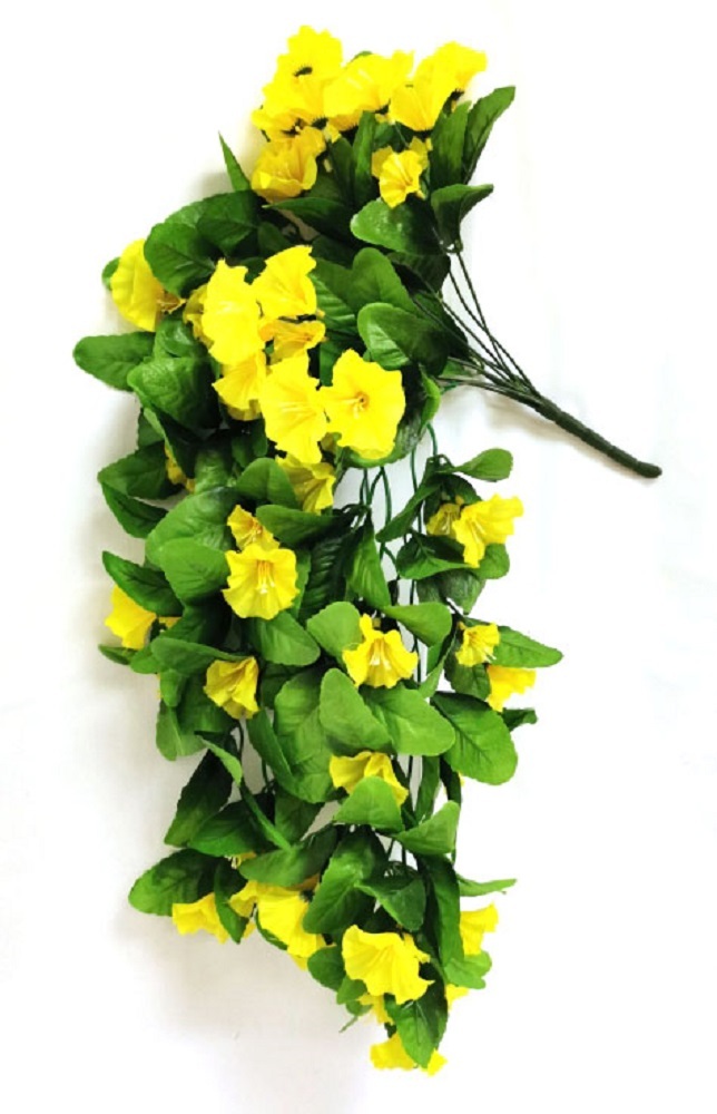 Купить Искусственные цветы Петуния свисающая желтая по выгодной цене в ...