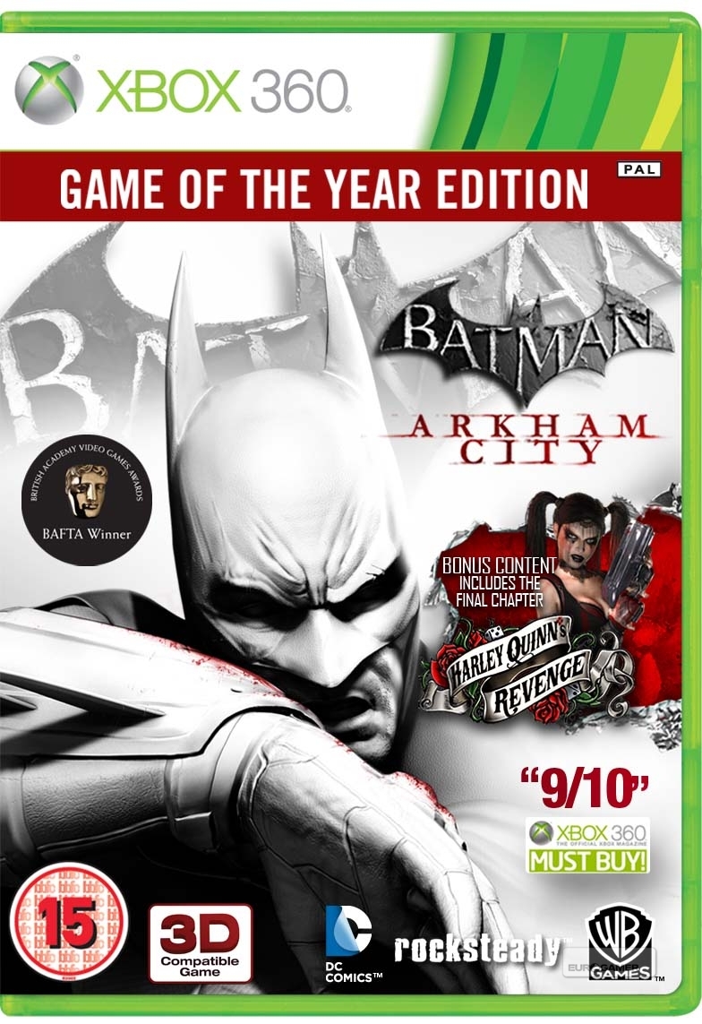 Game of the year edition. Игры Xbox 360 Batman City. Batman Аркхем Сити Xbox 360. Xbox 360 Arkham City Edition. Игры Бэтмен на Xbox 360.