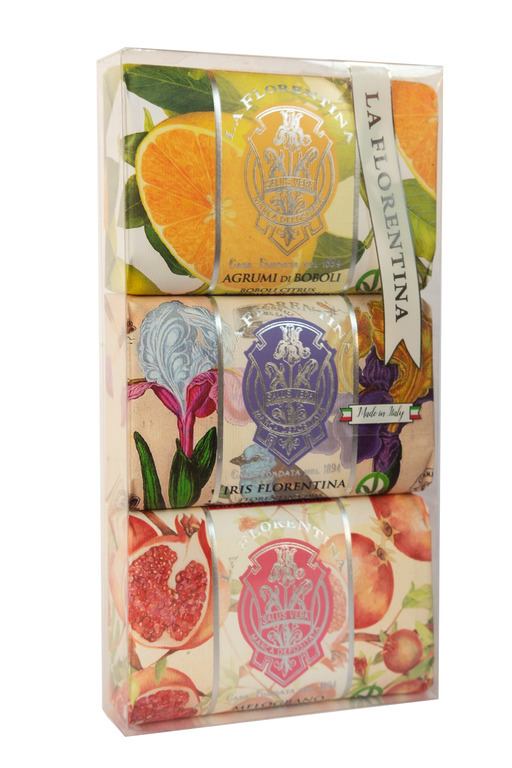 La Florentina Мыло Набор Серия 3*200 г. Цитрус, Флорентийский ирис,Гранат/Citrus, Florentina Iris, Pomegranate.