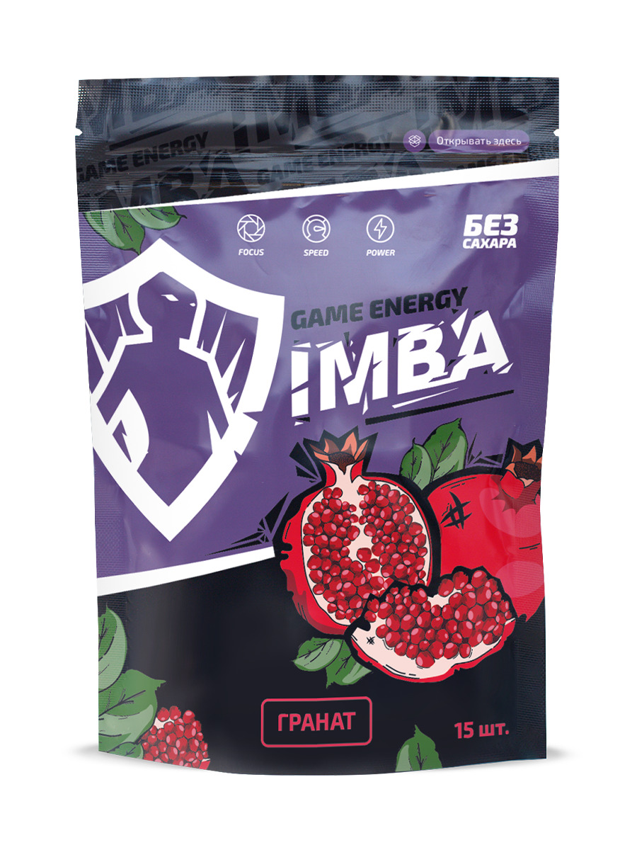 Энергетические напитки IMBA ENERGY ГРАНАТ, 15 порций, без сахара ...
