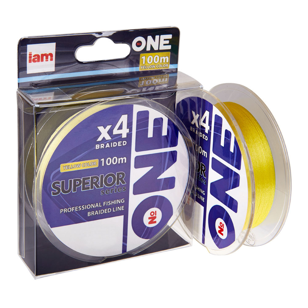 ПлетеныйшнурNumberONESuperior4X-100Yellow0.18mm