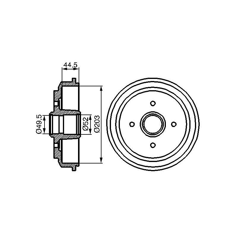 Барабан тормозной FORD FIESTA/FUSION, BOSCH 0986477149