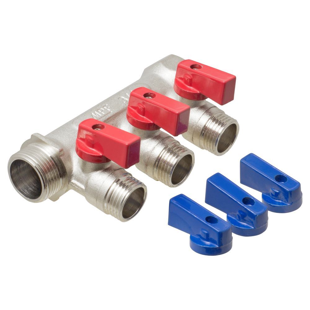 Характеристики Коллектор MPF с отсекающими кранами 3/4\" 3 выхода 1/2 ...