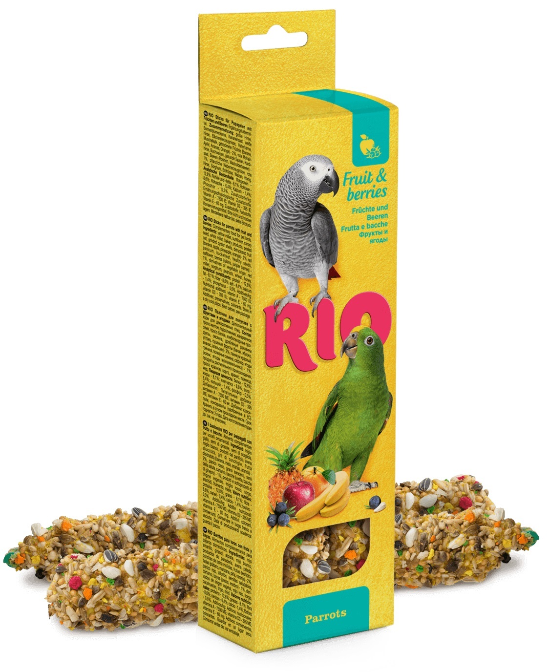 лакомство rio, палочки для попугаев с фруктами и ягодами, 180 г