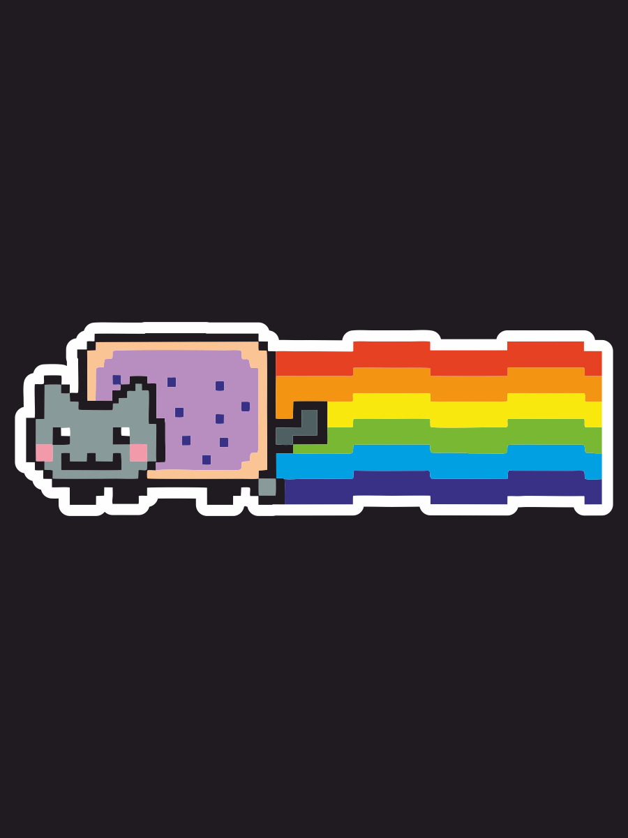 Наклейки на автомобиль, на авто, тюнинг авто - Nyan cat 20х6 см - купить по  выгодным ценам в интернет-магазине OZON (279089565)