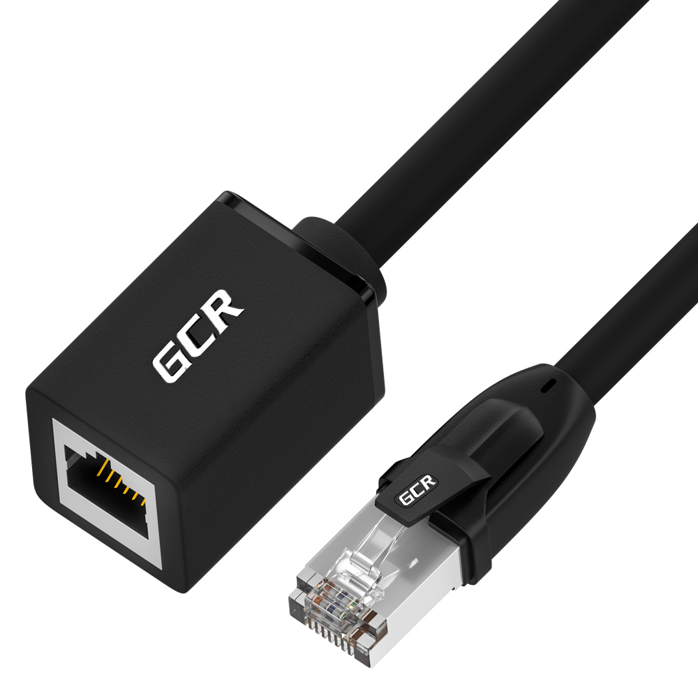 GCRGREENCONERETAILУдлинителькабеляRJ-45/RJ-45,1м,черный