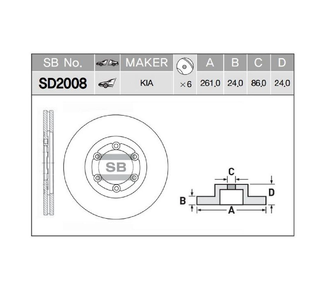 Sangsin Brake Барабан тормозной, арт. SD2008