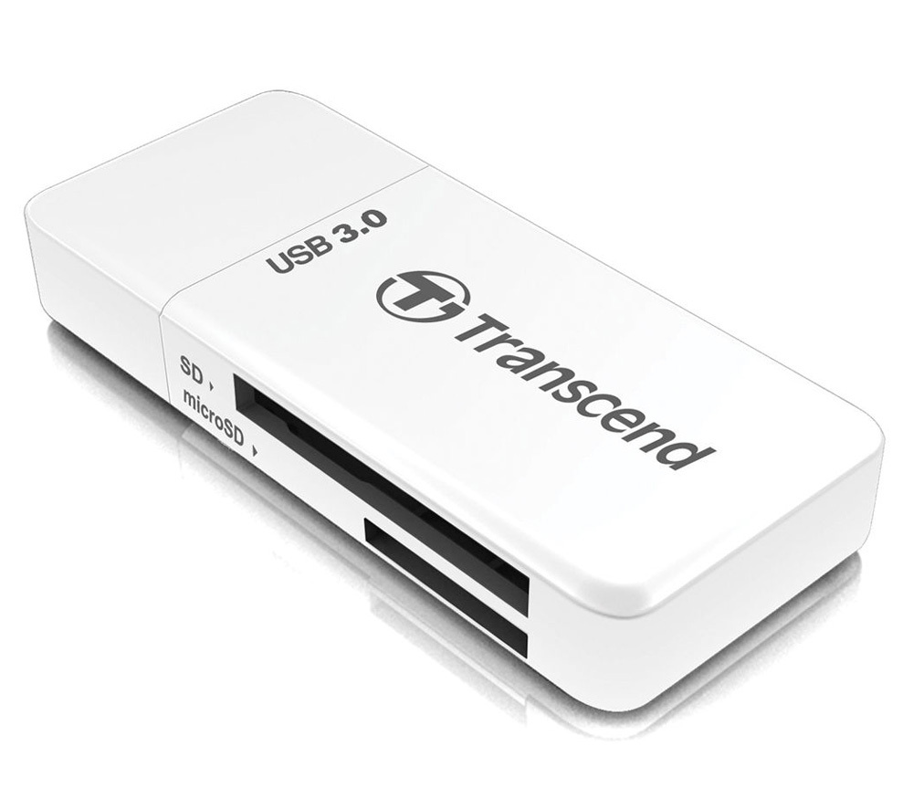 Карт-ридерTranscendRDF5USB3.0,белый(TS-RDF5W)