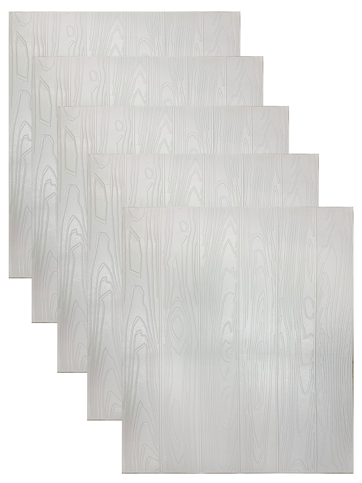 "Брус белый" 5 шт. самоклеющиеся панели на стену под дерево 700*600*5 ...