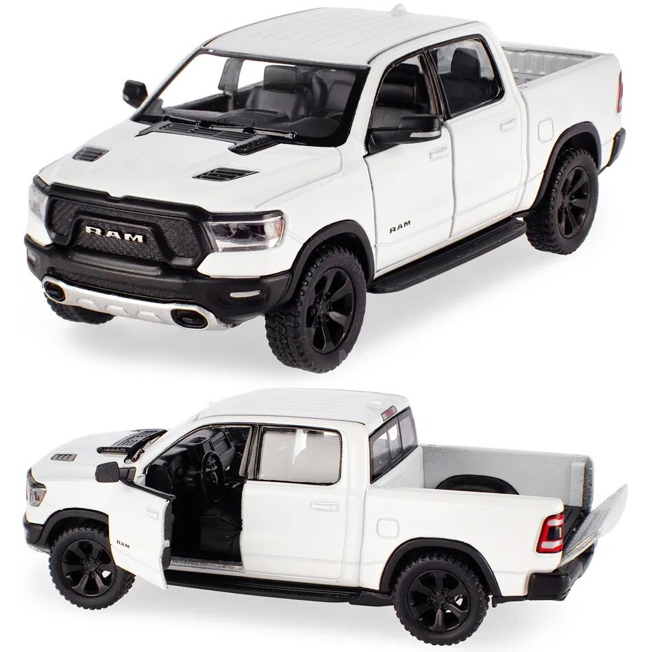 Машинка металлическая Kinsmart 1:46 2019 Dodge Ram 1500 (Додж Рам) 5413DKT  инерционная, двери и багажник открываются / Белый - купить с доставкой по  выгодным ценам в интернет-магазине OZON (377066405)