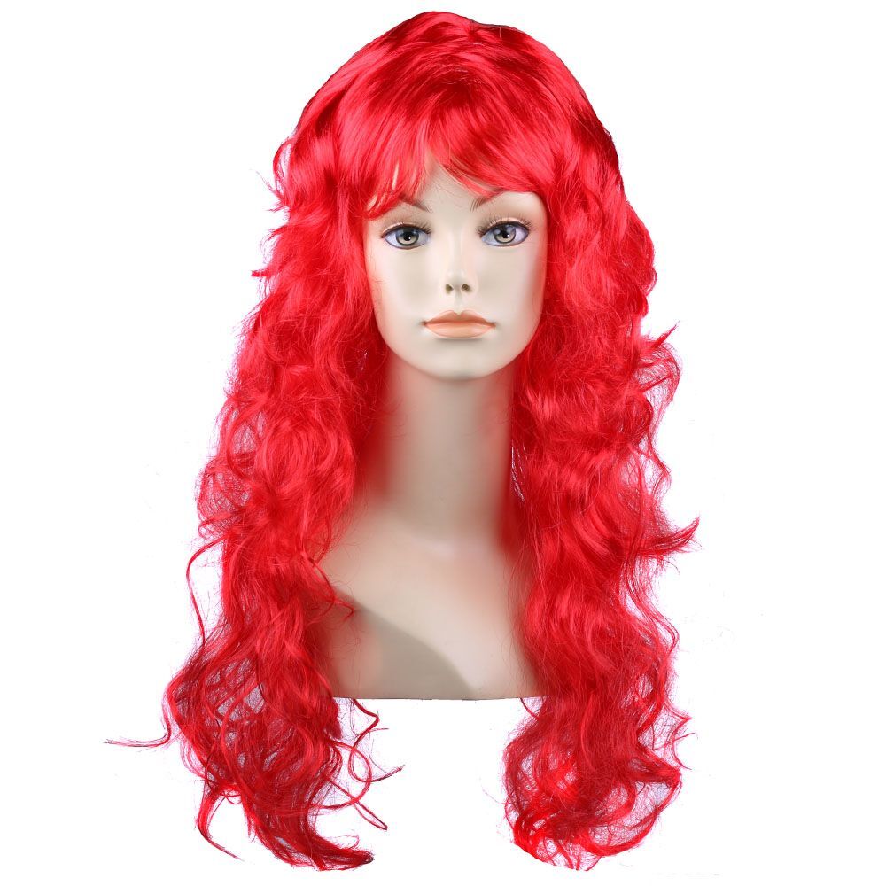Купить хороший парик. Парик. Красный парик длинный. Парик карнавальный красный. Волнистый парик.