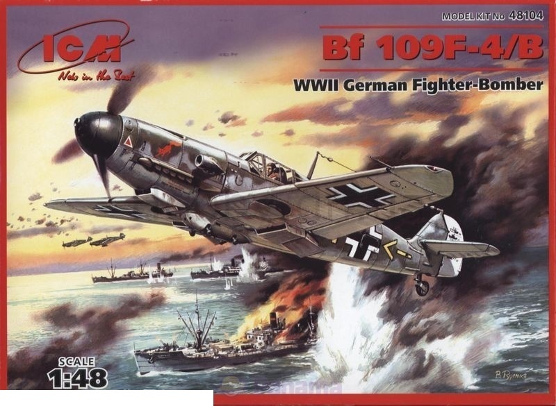 Сборная модель ICM 48104 Германский истребитель Bf 109 F 4Z/Trop Масштаб 1/48