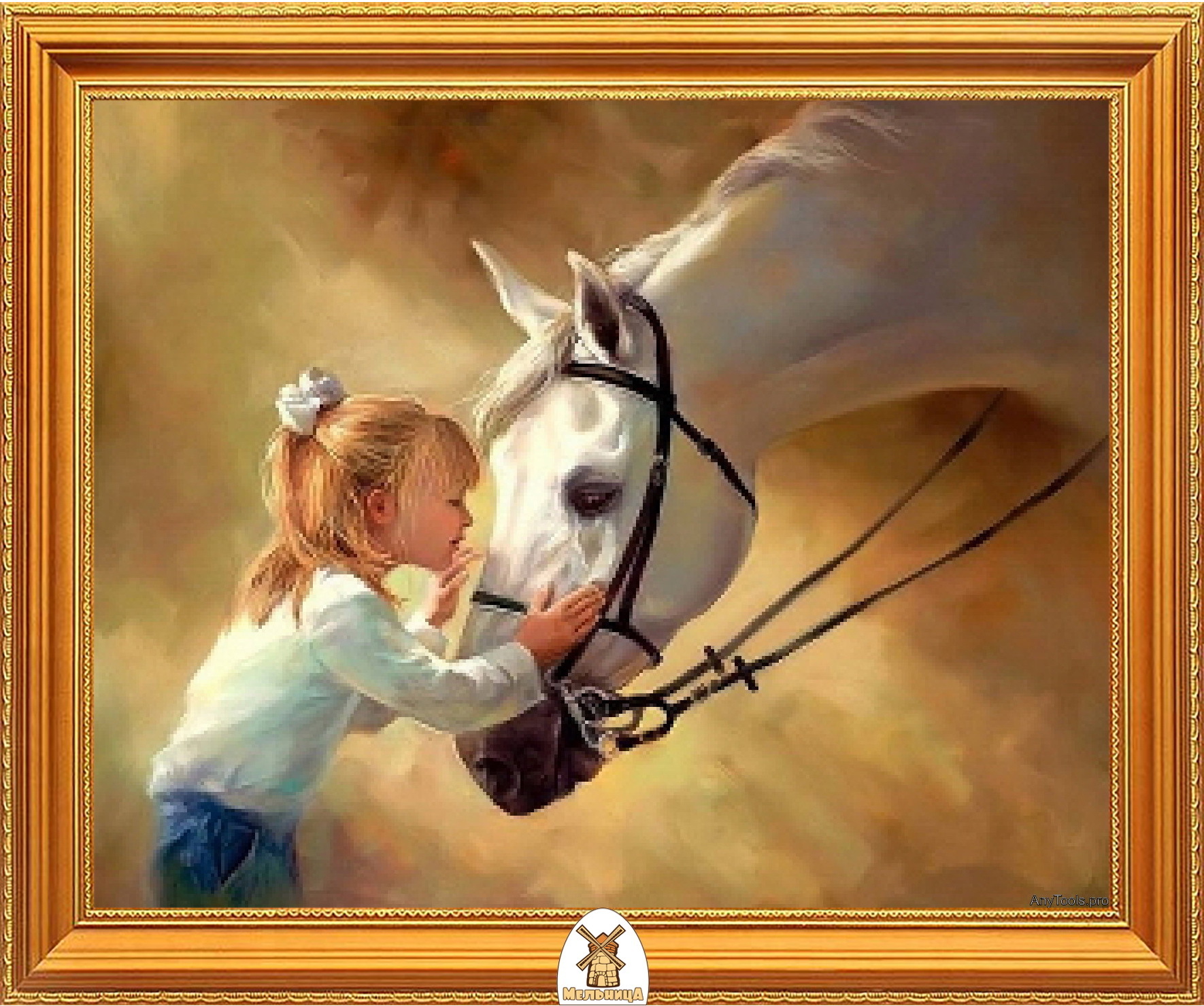 Картина девочка на лошади