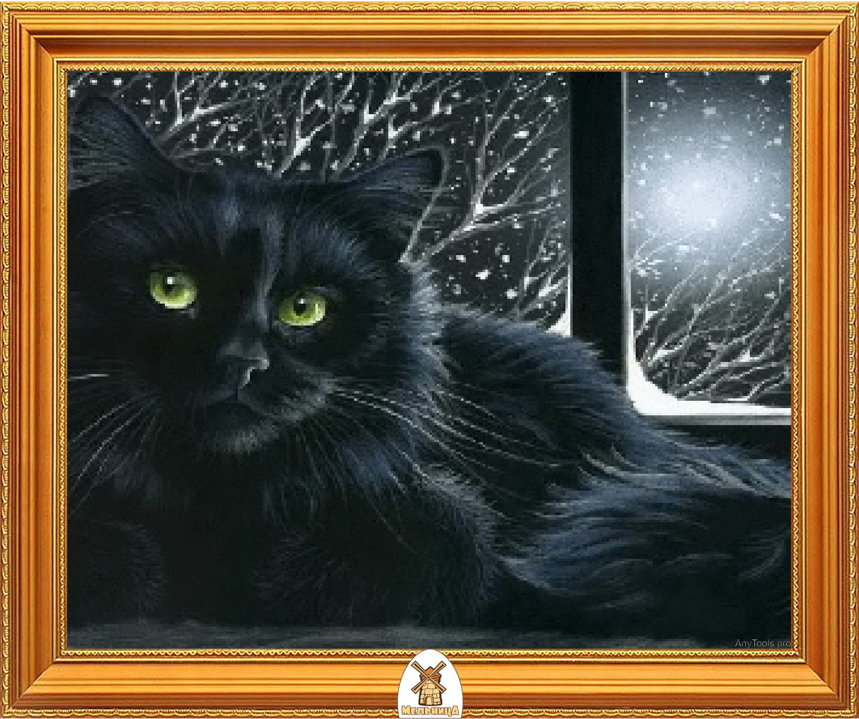 Сказочный черный кот. Кошки художницы Ирины Гармашовой. Картины Ирины Гармашовой коты.
