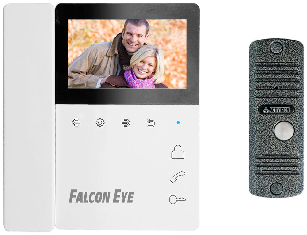 Falcon Eye Видеодомофон Eye Lira white, 320x240, Проводное подключение, С трубкой, белый, серый