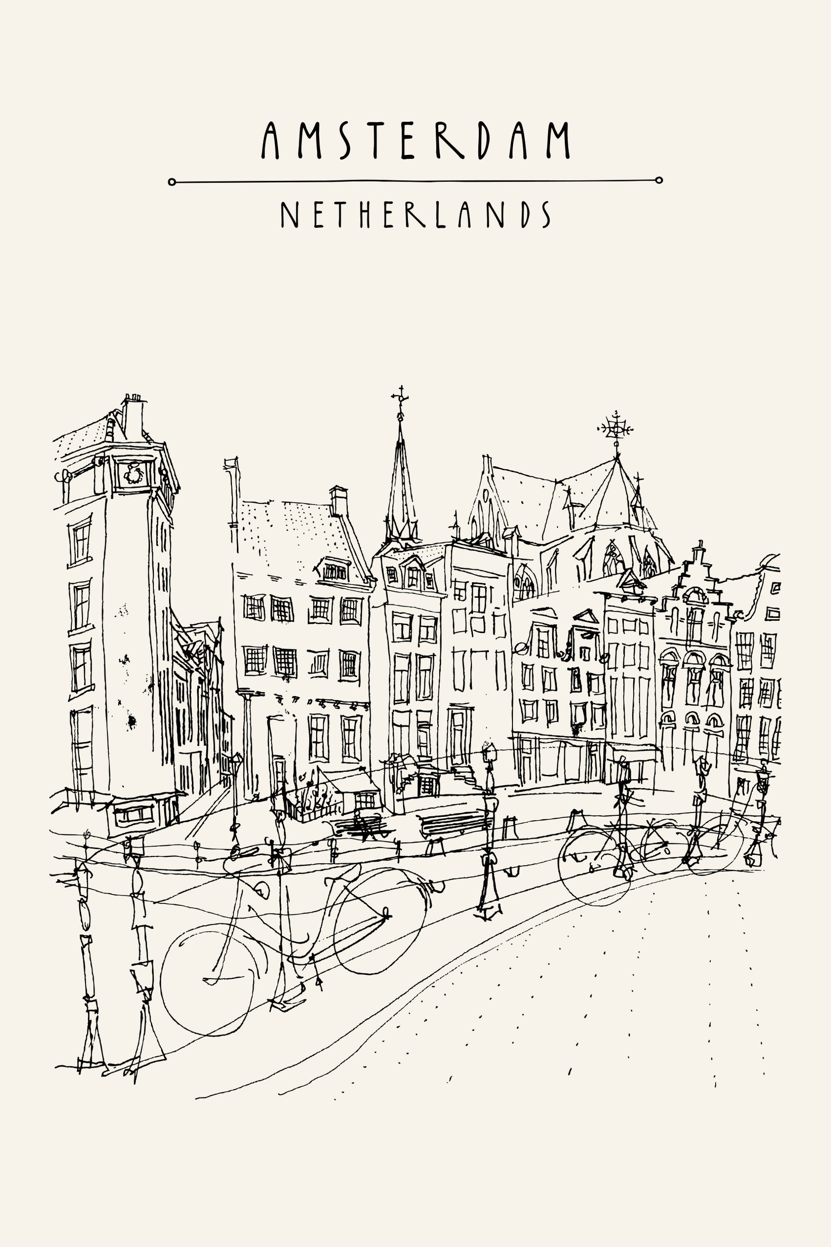 Постер Амстердам 50х70 в рамке