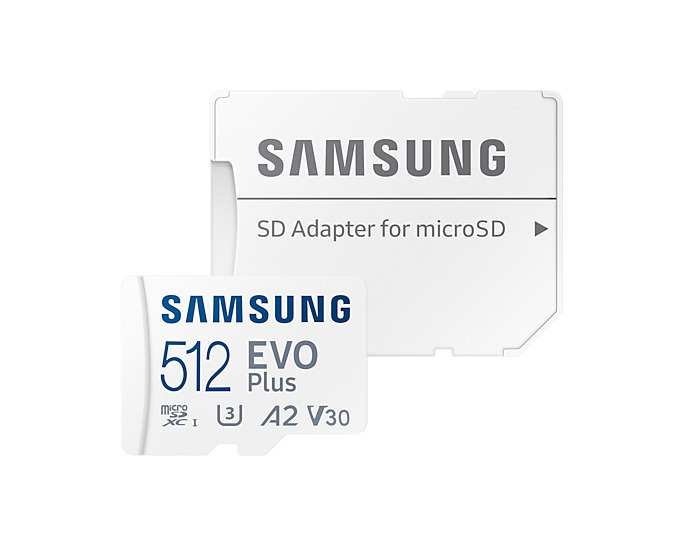 КартапамятиMicroSDXC512GBSamsungClass10EvoPlusU1+SDадаптер(MB-MC512KA/EU)