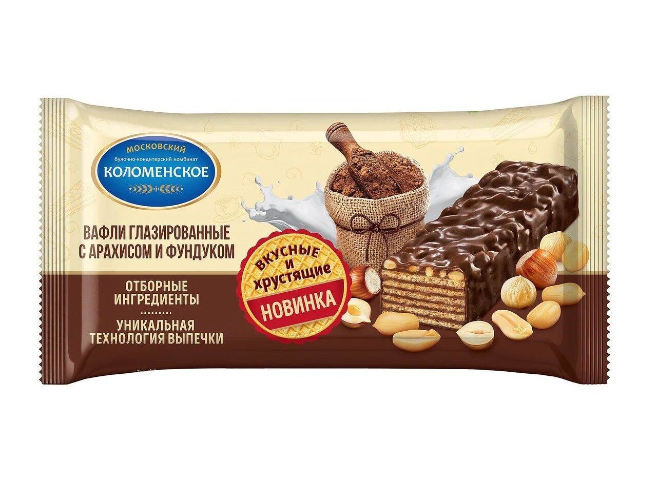 Вафли Коломенское с арахисом и фундуком 160г