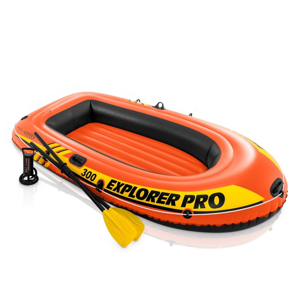 Лодка надувная Intex 58358 Explorer Pro 300 Set, 3-местная, насос, весла,  244 х 117 х 36 см - купить по выгодной цене в интернет-магазине OZON  (503222444)