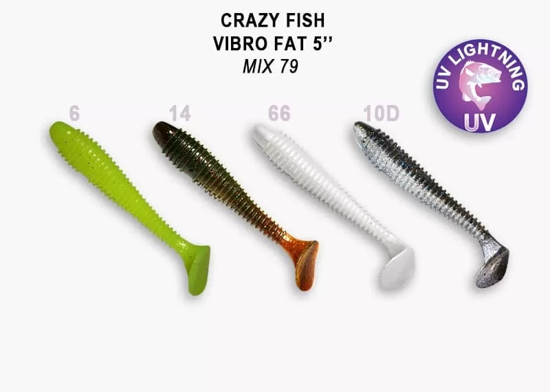 Силиконовые приманки Crazy Fish Vibro fat 4.7