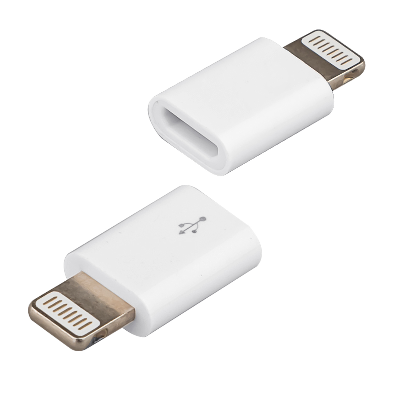 Адаптер OTG / Переходник Lightning на Micro USB / Lightning (Выход / Папа /  Штекер) - Micro USB (Вход / Мама / Гнездо) / Лайтинг на микро юсб для iPhone  / iPad -