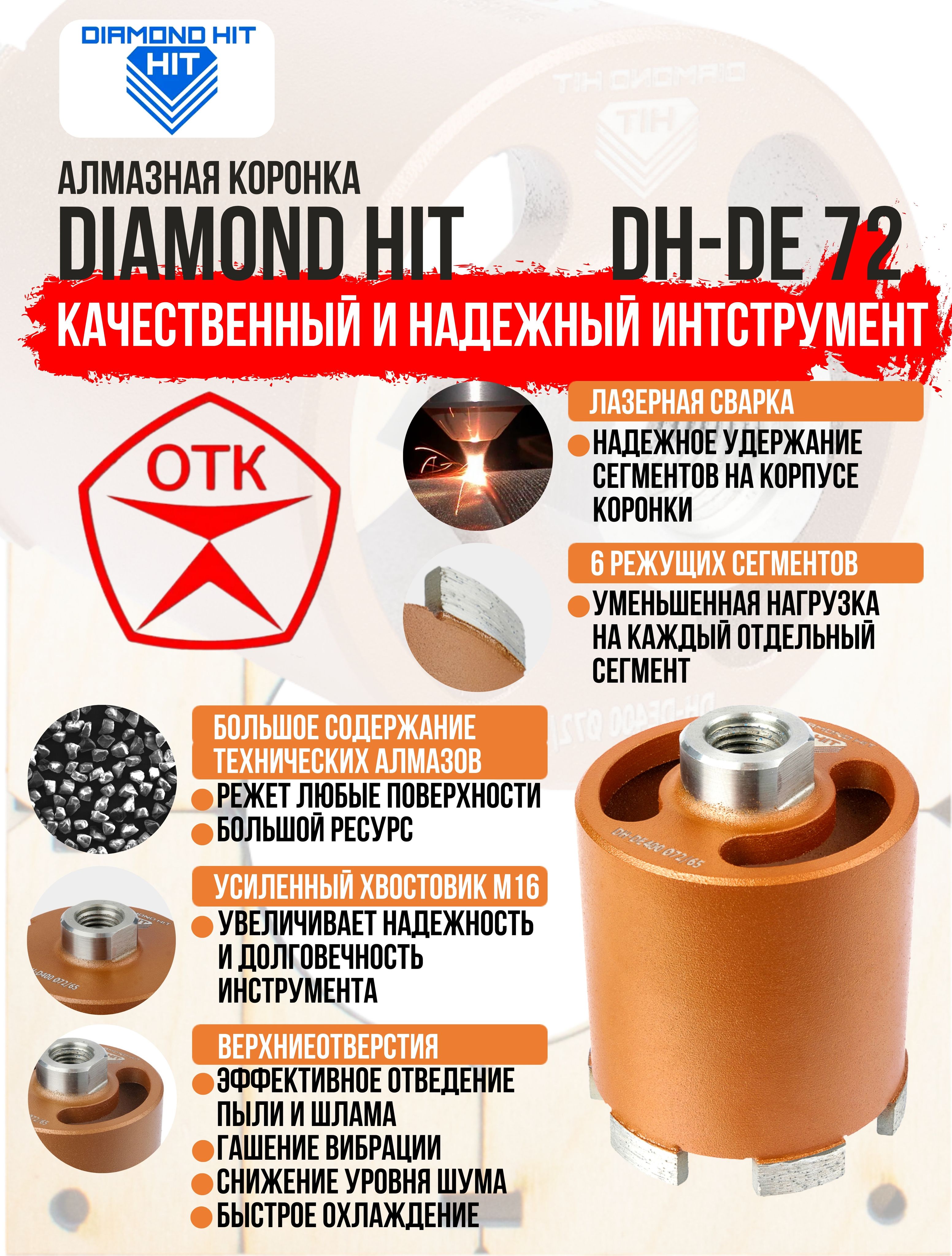 Коронка Diamond Hit 72 Мм Купить