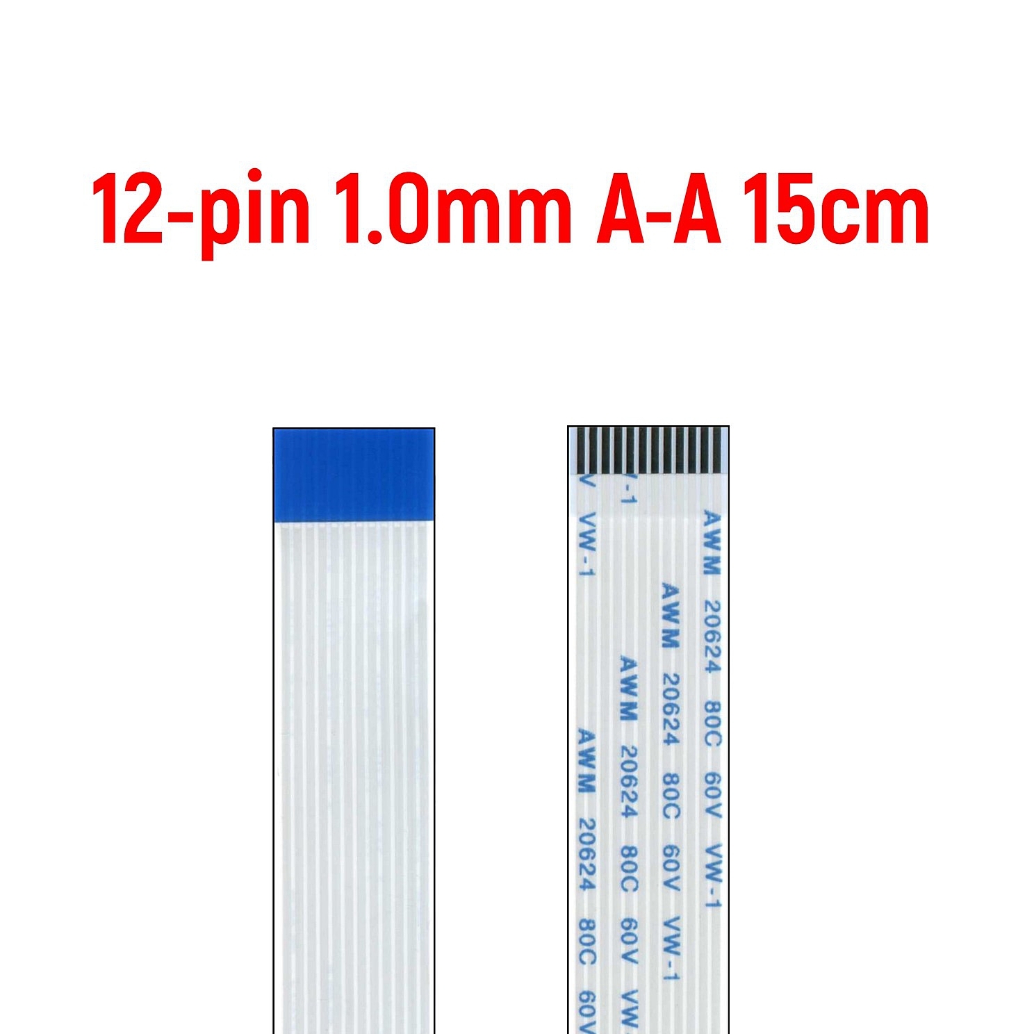FFCШлейф12-pinШаг1.0mmДлина15cmПрямойA-A