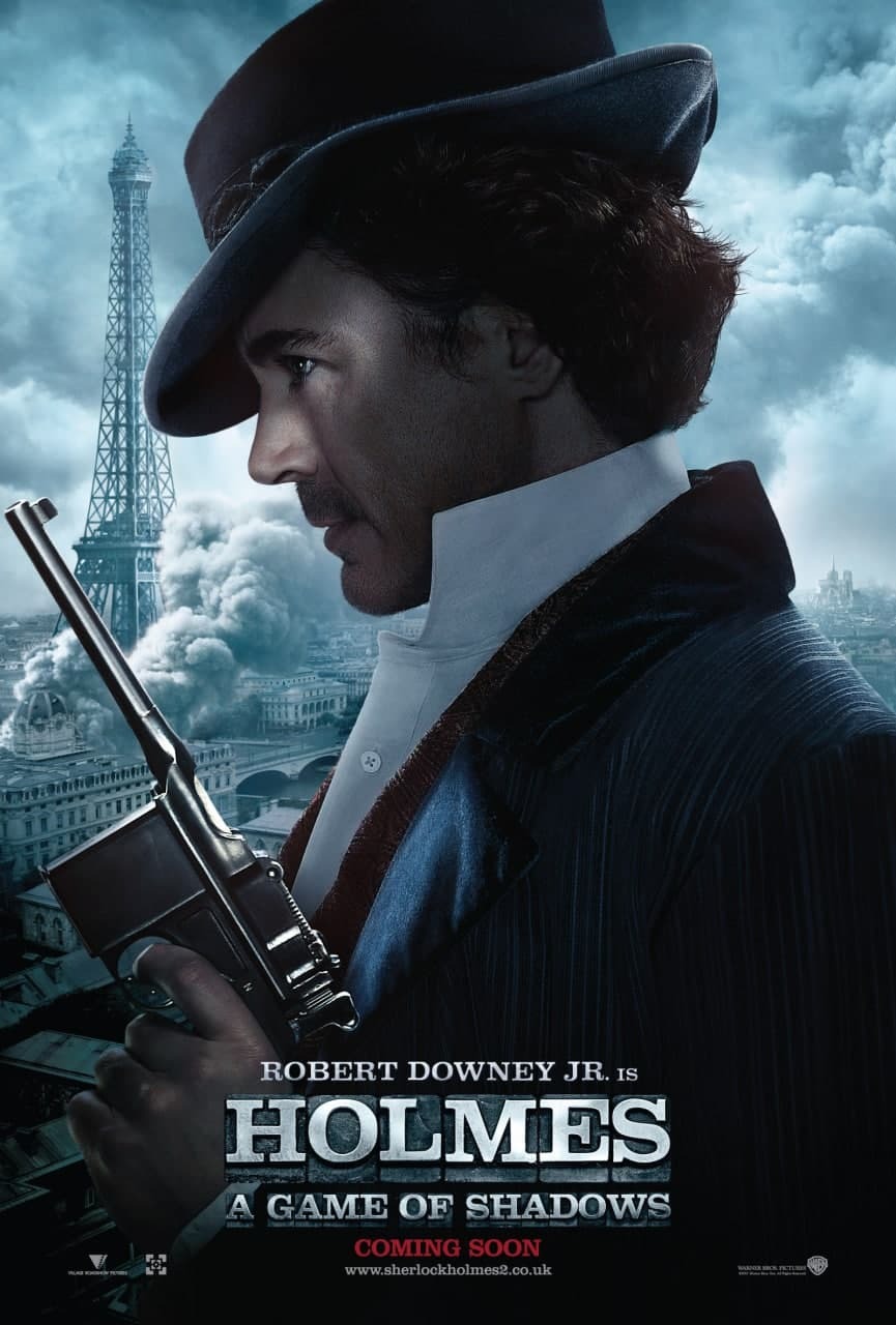 плакат, постер Шерлок Холмс: Игра теней (Sherlock Holmes: A Game of  Shadows, 2011г). На холсте размер 42х60см