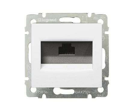 Розетка компьютерная RJ45 5е UTP на захватах Legrand valena (белый) 1шт.