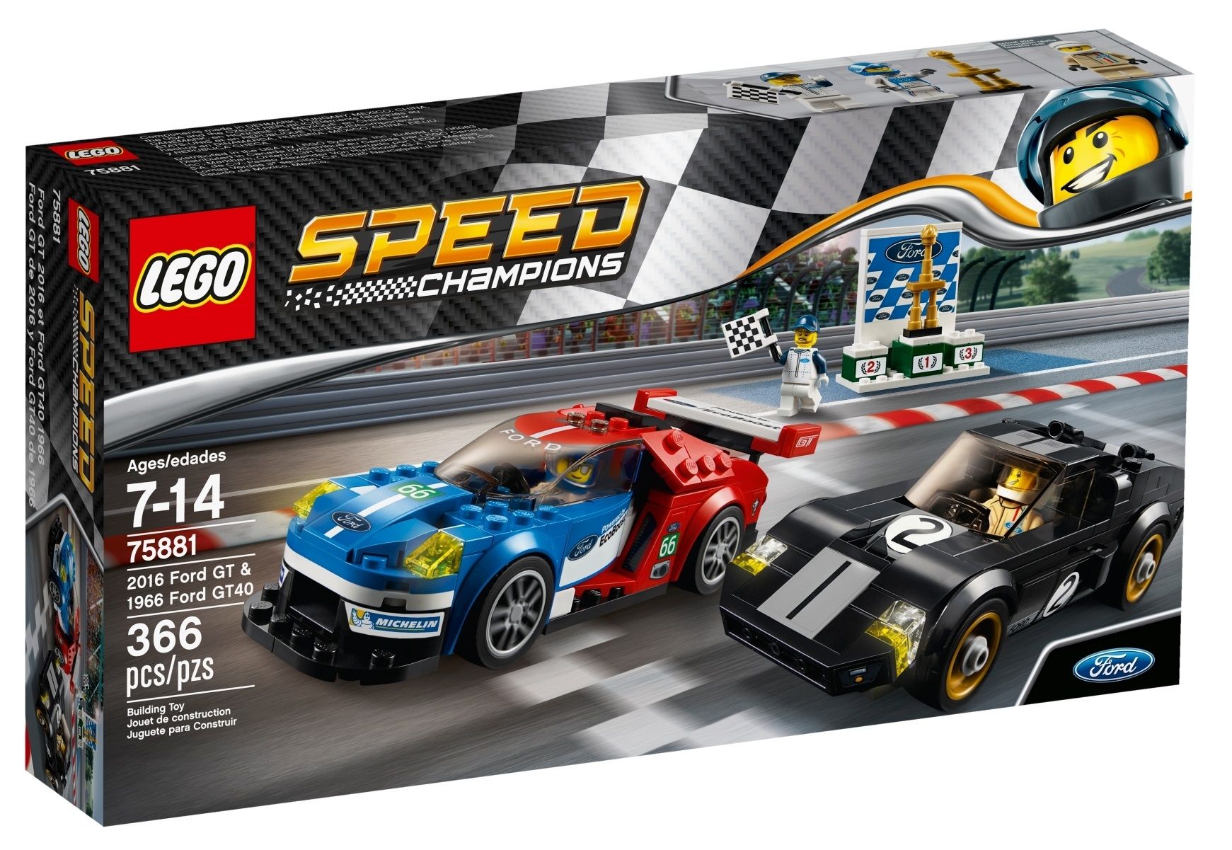 Speed Champions LEGO 75881 2016 Ford GT and 1966 Ford GT40 lego OZON 1398914261