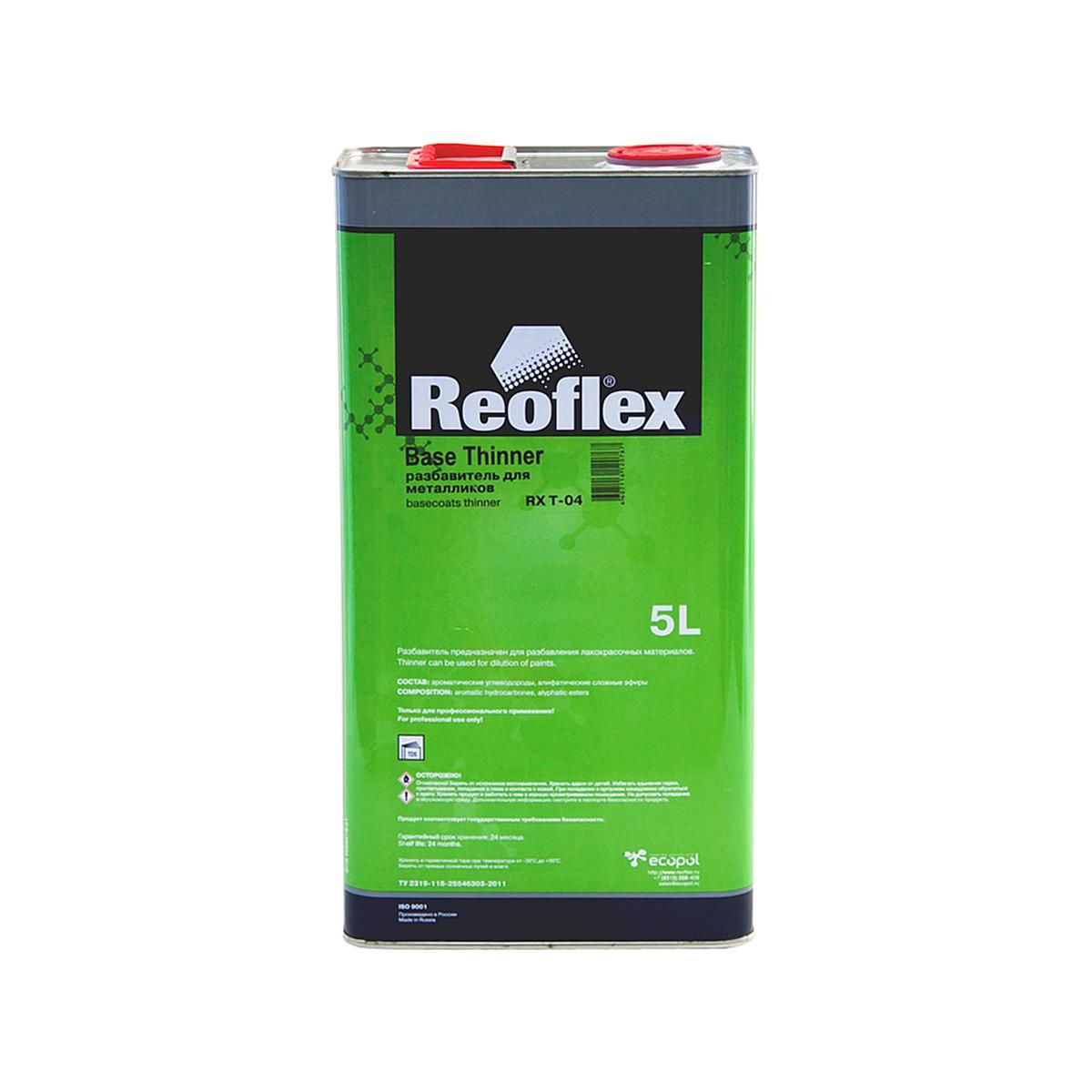 REOFLEX RX T-04 Base Thinner Разбавитель стандартный для базовых эмалей (металликов) 5 л.