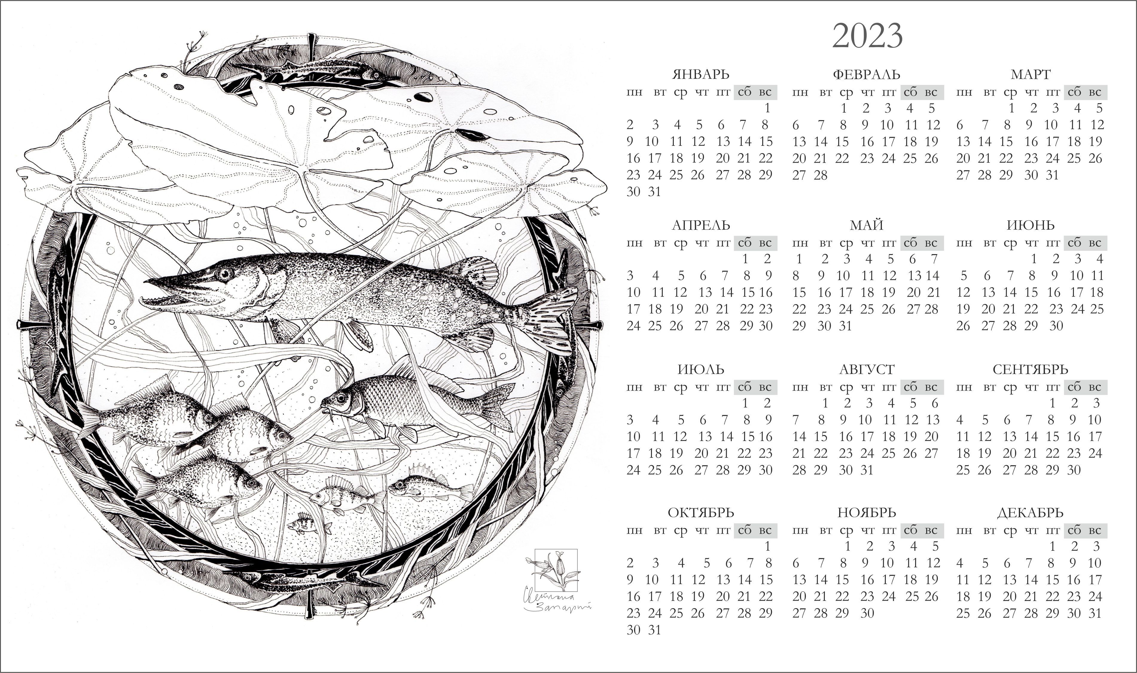 Раскраска календарь